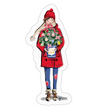 NYC Christmas Anthora Girl Sticker