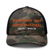 Harris Walz Mind Your Own Damn Business Camouflage Hat