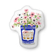 NYC Anthora Coffee Cup & Flowers Pillow